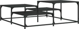 vidaXL - Salontafel - 107x107x40 - cm - bewerkt - hout - zwart