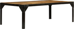 vidaXL - Salontafel - 110 - cm - massief - ruw - mangohout - en - staal