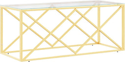 vidaXL - Salontafel - 110x45x45 - cm - roestvrij - staal - en - glas