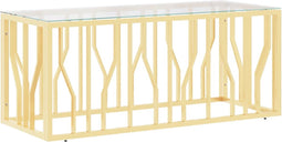 vidaXL - Salontafel - 110x45x45 - cm - roestvrij - staal - en - glas