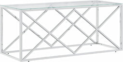 vidaXL - Salontafel - 110x45x45 - cm - roestvrij - staal - en - glas