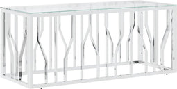 vidaXL - Salontafel - 110x45x45 - cm - roestvrij - staal - en - glas