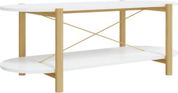vidaXL - Salontafel - 110x48x40 - cm - bewerkt - hout - wit
