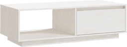 vidaXL - Salontafel - 110x50x33,5 - cm - massief - grenenhout - wit