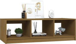 vidaXL - Salontafel - 110x50x34 - cm - massief - grenenhout - honingbruin
