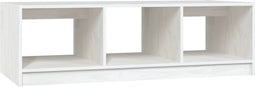vidaXL - Salontafel - 110x50x34 - cm - massief - grenenhout - wit