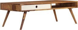 vidaXL - Salontafel - 110x50x35 - cm - massief - sheeshamhout