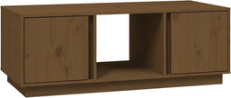 vidaXL - Salontafel - 110x50x40 - cm - massief - grenenhout - honingbruin