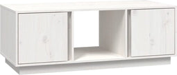 vidaXL - Salontafel - 110x50x40 - cm - massief - grenenhout - wit