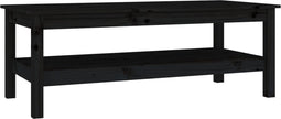 vidaXL - Salontafel - 110x50x40 - cm - massief - grenenhout - zwart