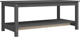 vidaXL - Salontafel - 110x55x45 - cm - massief - grenenhout - grijs