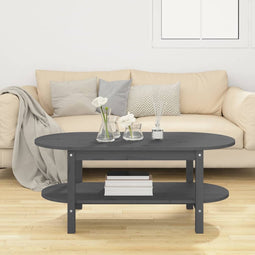 vidaXL - Salontafel - 110x55x45 - cm - massief - grenenhout - grijs