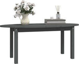 vidaXL - Salontafel - 110x55x45 - cm - massief - grenenhout - grijs