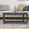 vidaXL - Salontafel - 110x55x45 - cm - massief - grenenhout - grijs