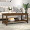 vidaXL - Salontafel - 110x55x45 - cm - massief - grenenhout - honingbruin