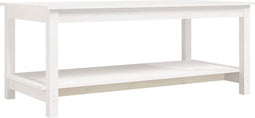 vidaXL - Salontafel - 110x55x45 - cm - massief - grenenhout - wit