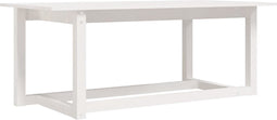vidaXL - Salontafel - 110x55x45 - cm - massief - grenenhout - wit