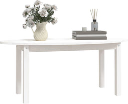 vidaXL - Salontafel - 110x55x45 - cm - massief - grenenhout - wit