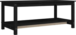 vidaXL - Salontafel - 110x55x45 - cm - massief - grenenhout - zwart
