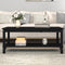 vidaXL - Salontafel - 110x55x45 - cm - massief - grenenhout - zwart