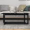 vidaXL - Salontafel - 110x55x45 - cm - massief - grenenhout - zwart