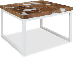 vidaXL - Salontafel - 110x60x40 - cm - teakhout - en - hars