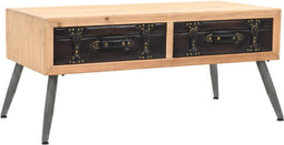 vidaXL - Salontafel - 115x55x50 - cm - massief - vurenhout