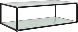 vidaXL - Salontafel - 120x60x35 - cm - gehard - glas - wit