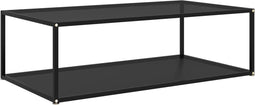 vidaXL - Salontafel - 120x60x35 - cm - gehard - glas - zwart