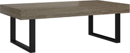 vidaXL - Salontafel - 120x60x40 - cm - MDF - en - ijzer - grijs - en - zwart
