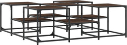 vidaXL - Salontafel - 121x121x40 - cm - bewerkt - hout - bruin - eikenkleur