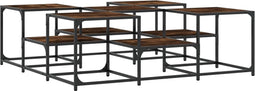 vidaXL - Salontafel - 121x121x40 - cm - bewerkt - hout - gerookt - eikenkleurig
