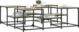 vidaXL - Salontafel - 121x121x40 - cm - bewerkt - hout - sonoma - eikenkleurig