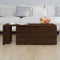 vidaXL - Salontafel - 150x50x35 - cm - bewerkt - hout - bruin - eikenkleur