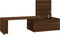 vidaXL - Salontafel - 150x50x35 - cm - bewerkt - hout - bruin - eikenkleur