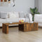 vidaXL - Salontafel - 150x50x35 - cm - bewerkt - hout - gerookt - eikenkleurig