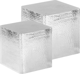 vidaXL - Salontafel - 2 - st - aluminium - zilver