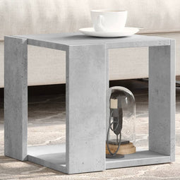 vidaXL - Salontafel - 32x32x30 - cm - bewerkt - hout - betongrijs