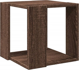 vidaXL - Salontafel - 32x32x30 - cm - bewerkt - hout - bruin - eikenkleurig