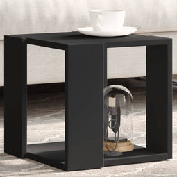 vidaXL - Salontafel - 32x32x30 - cm - bewerkt - hout - zwart