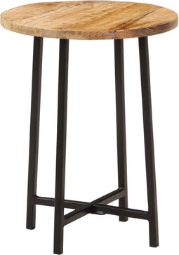 vidaXL - Salontafel - 35x35x45 - cm - massief - mangohout - en - ijzer
