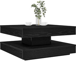 vidaXL - Salontafel - 360 - graden - draaibaar - 70x70x34,5 - cm - zwart