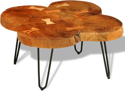 vidaXL - Salontafel - 4 - boomstammen - 35 - cm - massief - sheeshamhout