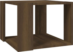vidaXL - Salontafel - 40x40x30 - cm - bewerkt - hout - bruin - eikenkleur