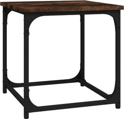 vidaXL - Salontafel - 40x40x40 - cm - bewerkt - hout - gerookt - eikenkleurig