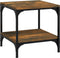 vidaXL - Salontafel - 40x40x40 - cm - bewerkt - hout - gerookt - eikenkleurig