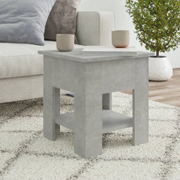 vidaXL - Salontafel - 40x40x42 - cm - bewerkt - hout - betongrijs