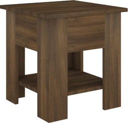 vidaXL - Salontafel - 40x40x42 - cm - bewerkt - hout - bruin - eikenkleur