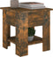 vidaXL - Salontafel - 40x40x42 - cm - bewerkt - hout - gerookt - eikenkleurig