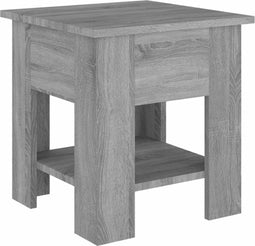vidaXL - Salontafel - 40x40x42 - cm - bewerkt - hout - grijs - sonoma - eikenkleurig
